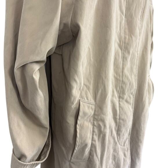 Talbots Womens Beige Tench Coat Jacket Lined Mid Length Casual Classic sz 8 - Picture 3 of 16